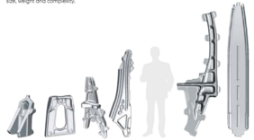 Size comparison of structural components in the aviation industry. Picture: voestalpine BÖHLER Aerospace