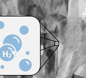 Figure 1: Bamboo-like microstructure of an investigated duplex steel consisting of comparable phase fractions of ferrite (dark) and austenite (light); Image: MCL