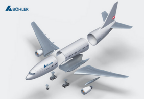 Structural parts in aircraft that are manufactured by voestalpine Böhler Aerospace, image: voestalpine BÖHLER Aerospace