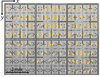 Scanning acoustic microscopy image data used for testing on wafer-level. This region of a wafer contains approximately 800 TSVs (black dots), yellow squares indicate regions with defected TSVs; image: MCL