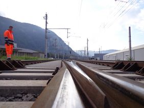 Bild einer Weiche aus Hartmanganstahl im Einsatz Copyright: Sven Eck (MCL)